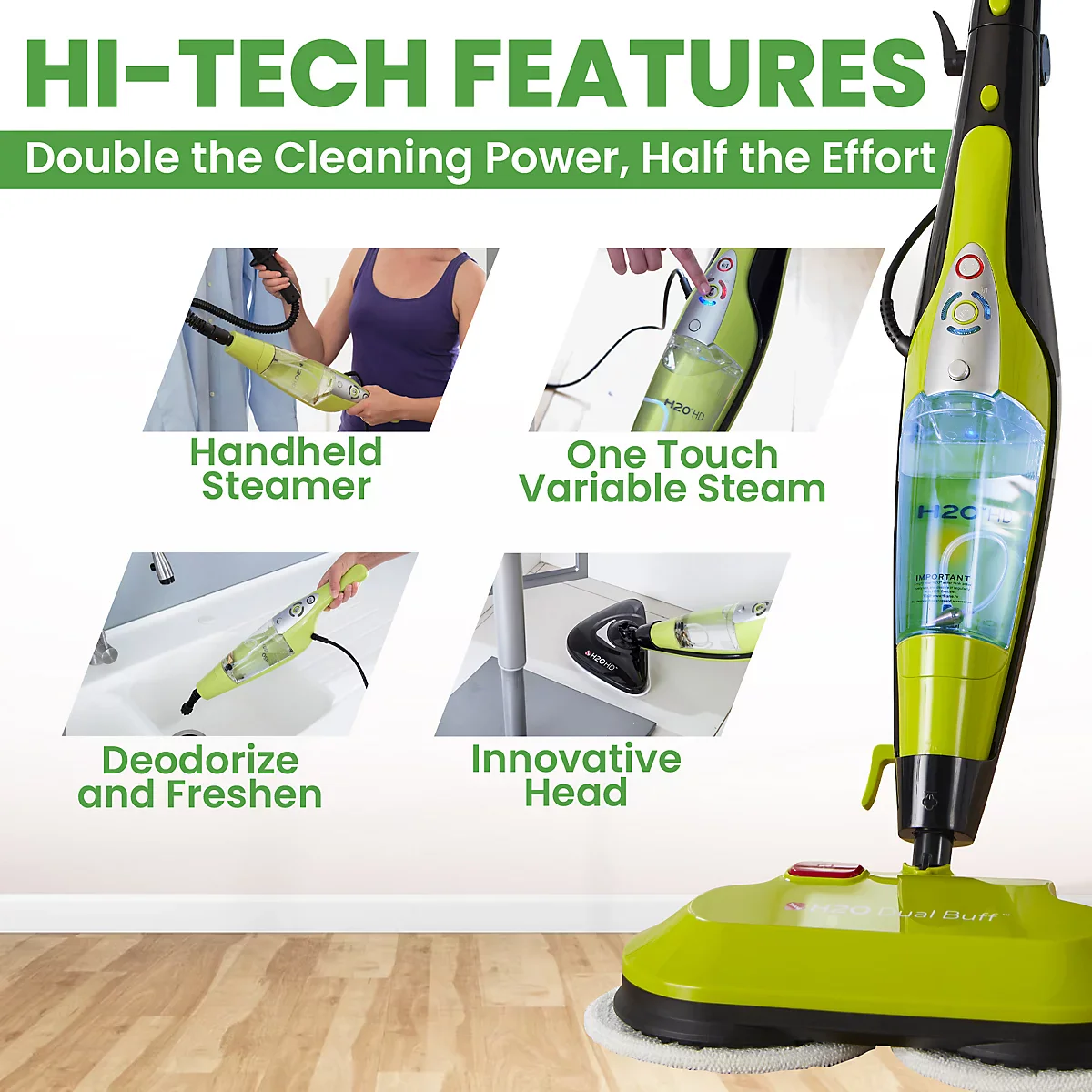 H2O HD® Dual Buff 8-in-1 Steam Cleaner - Image 3